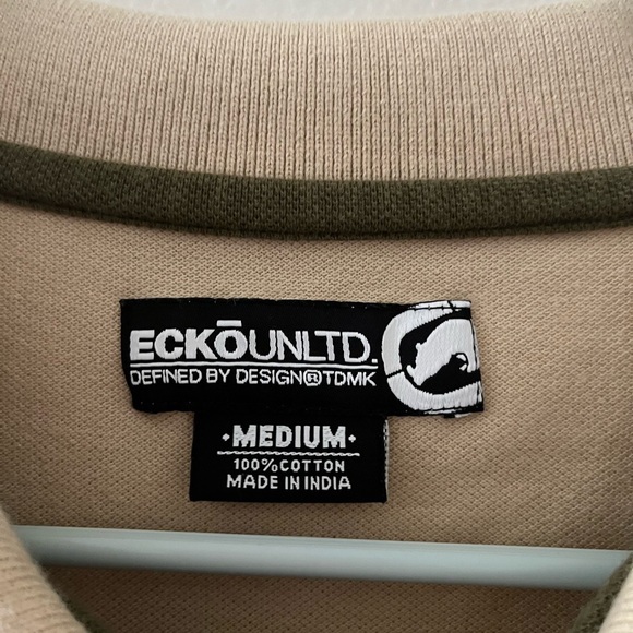 Ecko Unltd 100% Cotton Tan Embroidered Polo Men’s Medium - Picture 2 of 4
